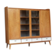 Wooden bookcase, drawers and doors