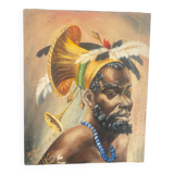 Signed African portrait