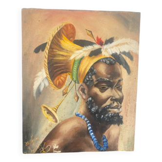 Signed African portrait