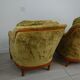 Green English bergere armchairs
