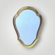 Miroir mural vintage en bois doré - H35 cm