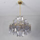Large Venini Mid Century Italian Modern Triedri Murano Glass Chandelier