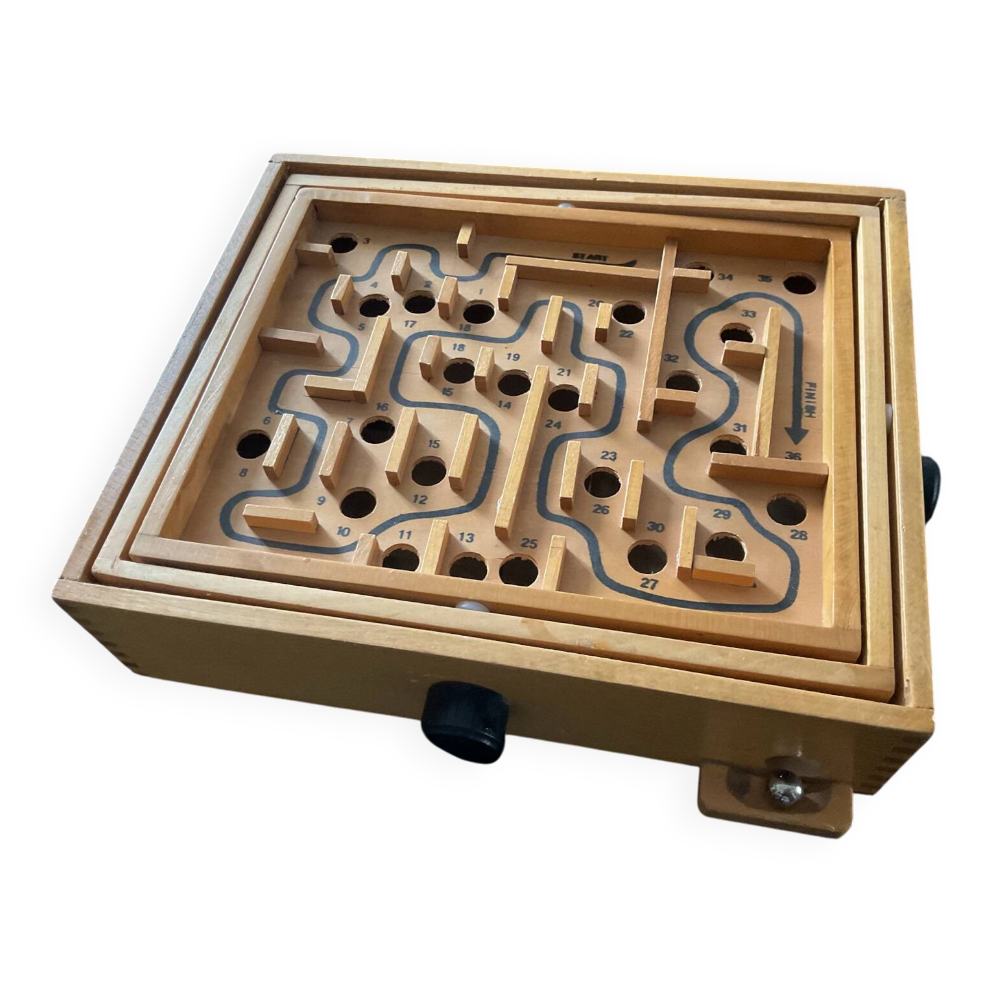 Old wooden maze game