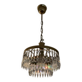 Cascade chandelier with crystal and brass tassels