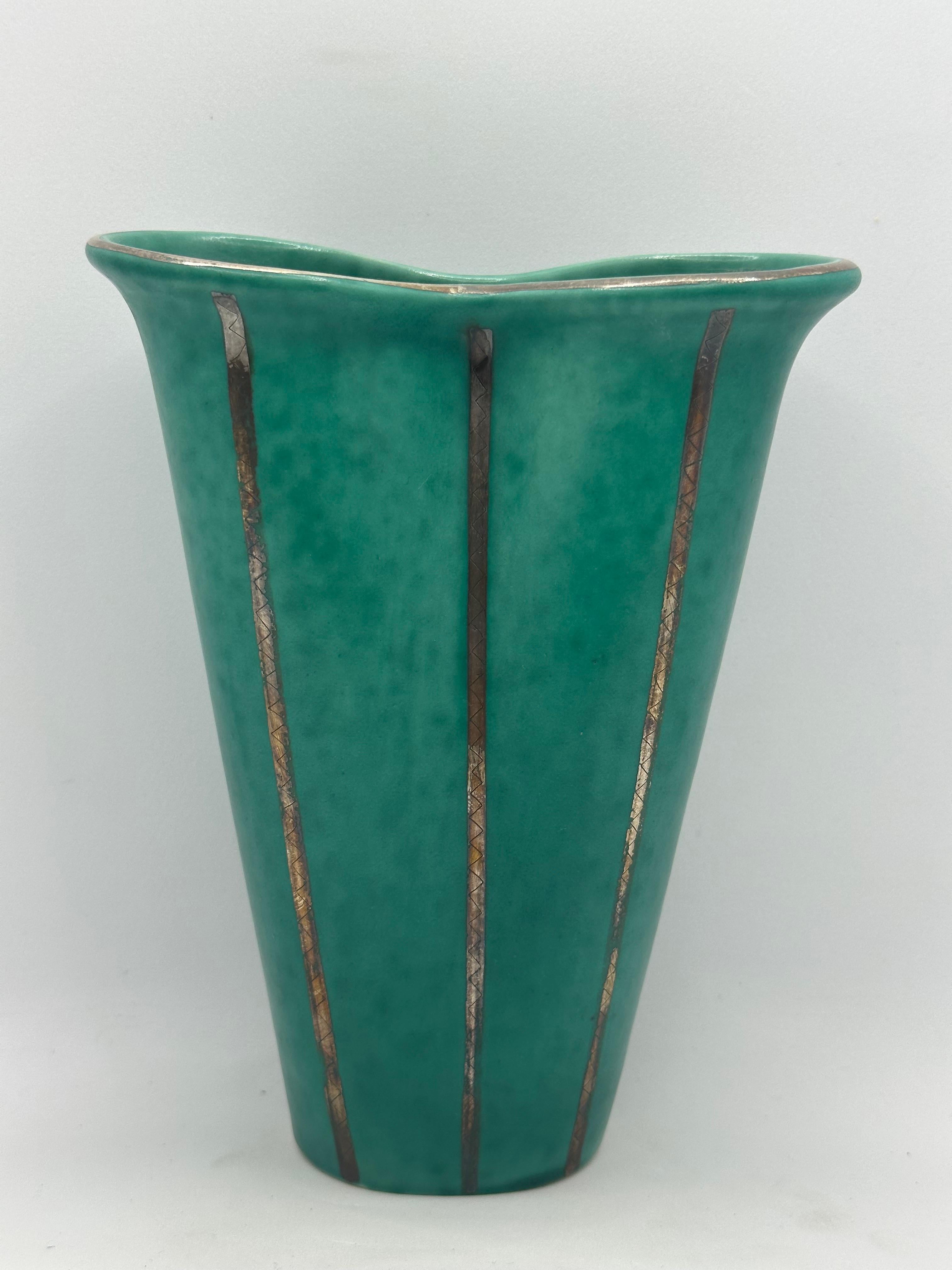 Vase Wilhelm Kage 'argenta' for Gustavsberg Sweden 1950 Signed