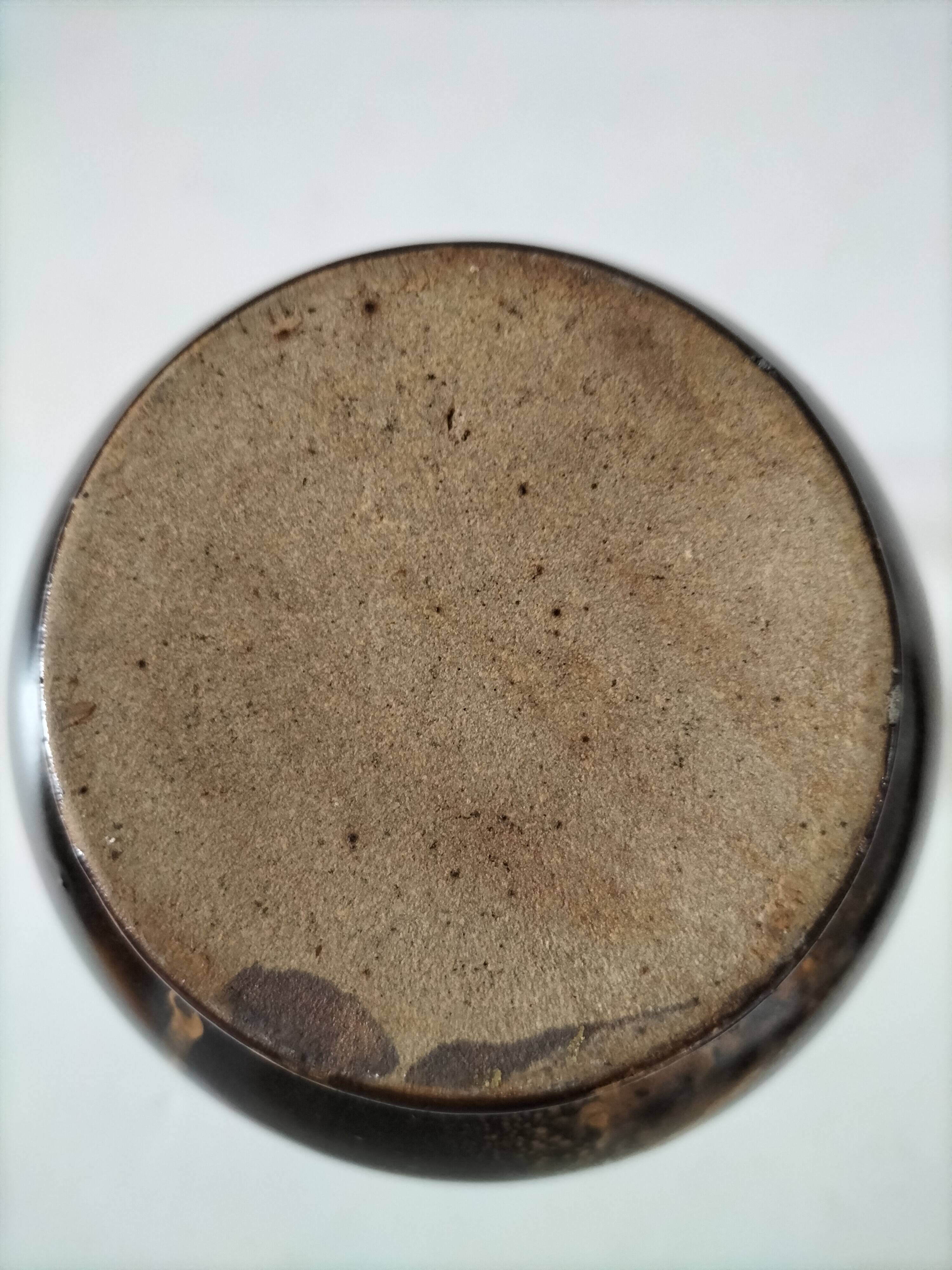 Glazed stoneware pitcher in coppery brown – Potter's work, France, 1970s