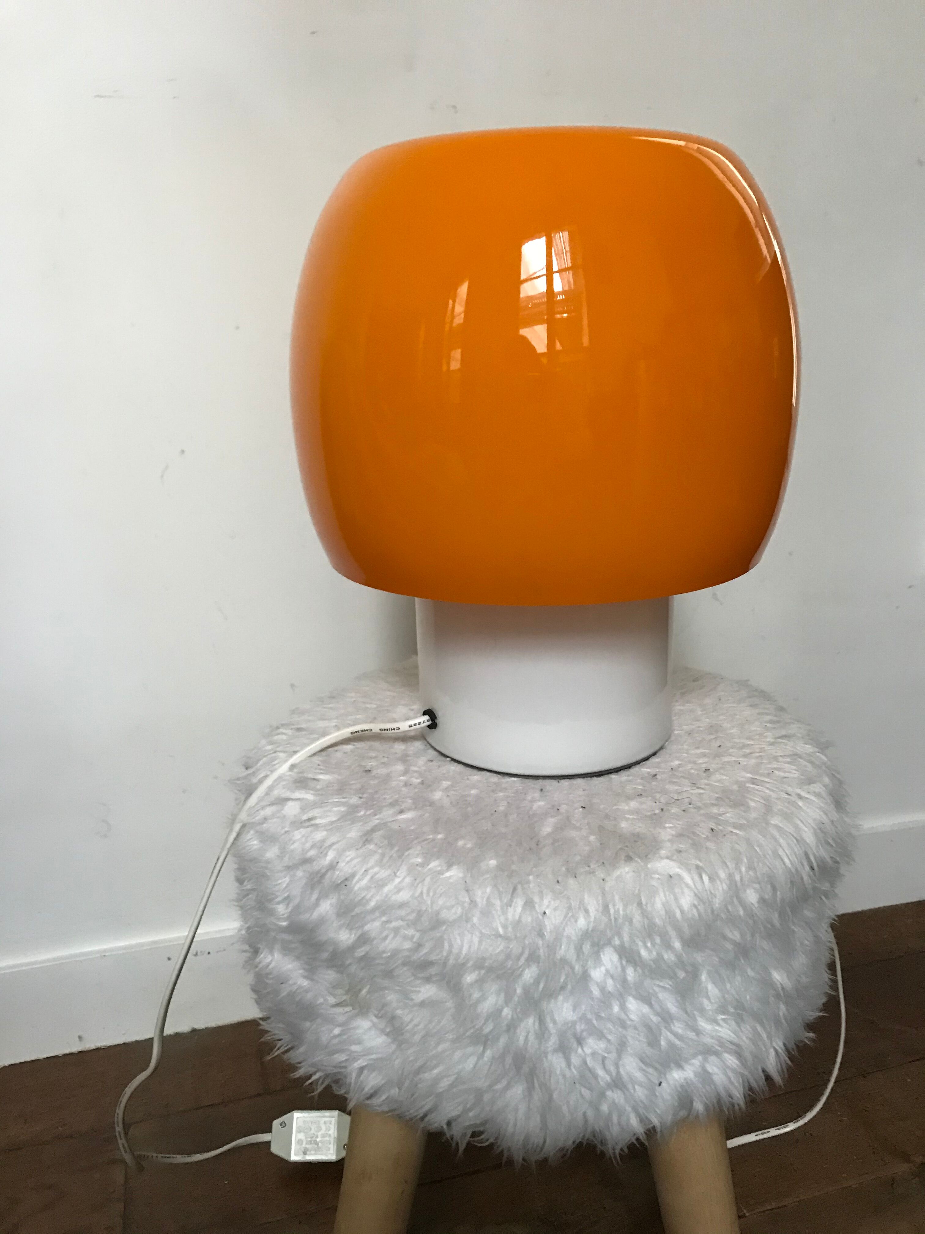 Murano glass vintage Space Age mushroom lamp