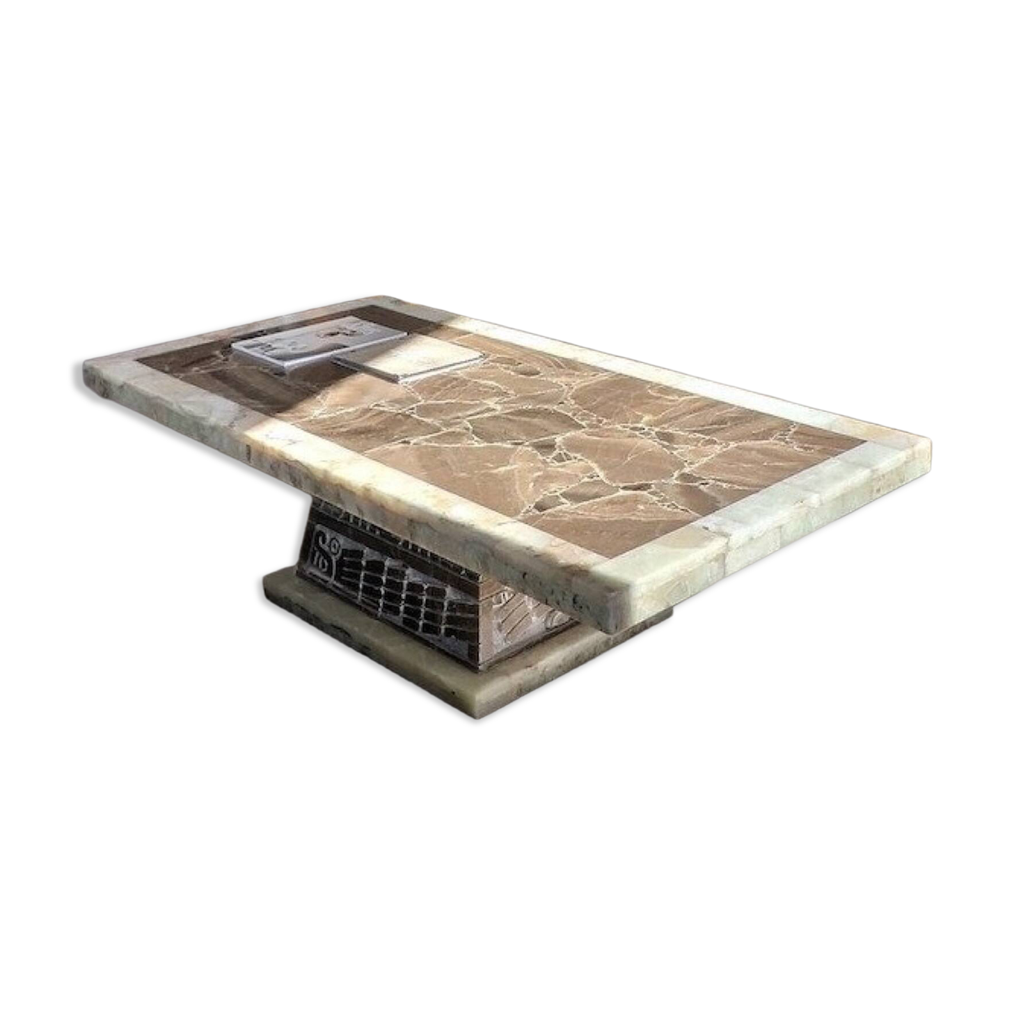 Vintage onyx coffee table signed Muller’s of Mexico