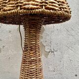 Vintage rattan tropical floor lamp