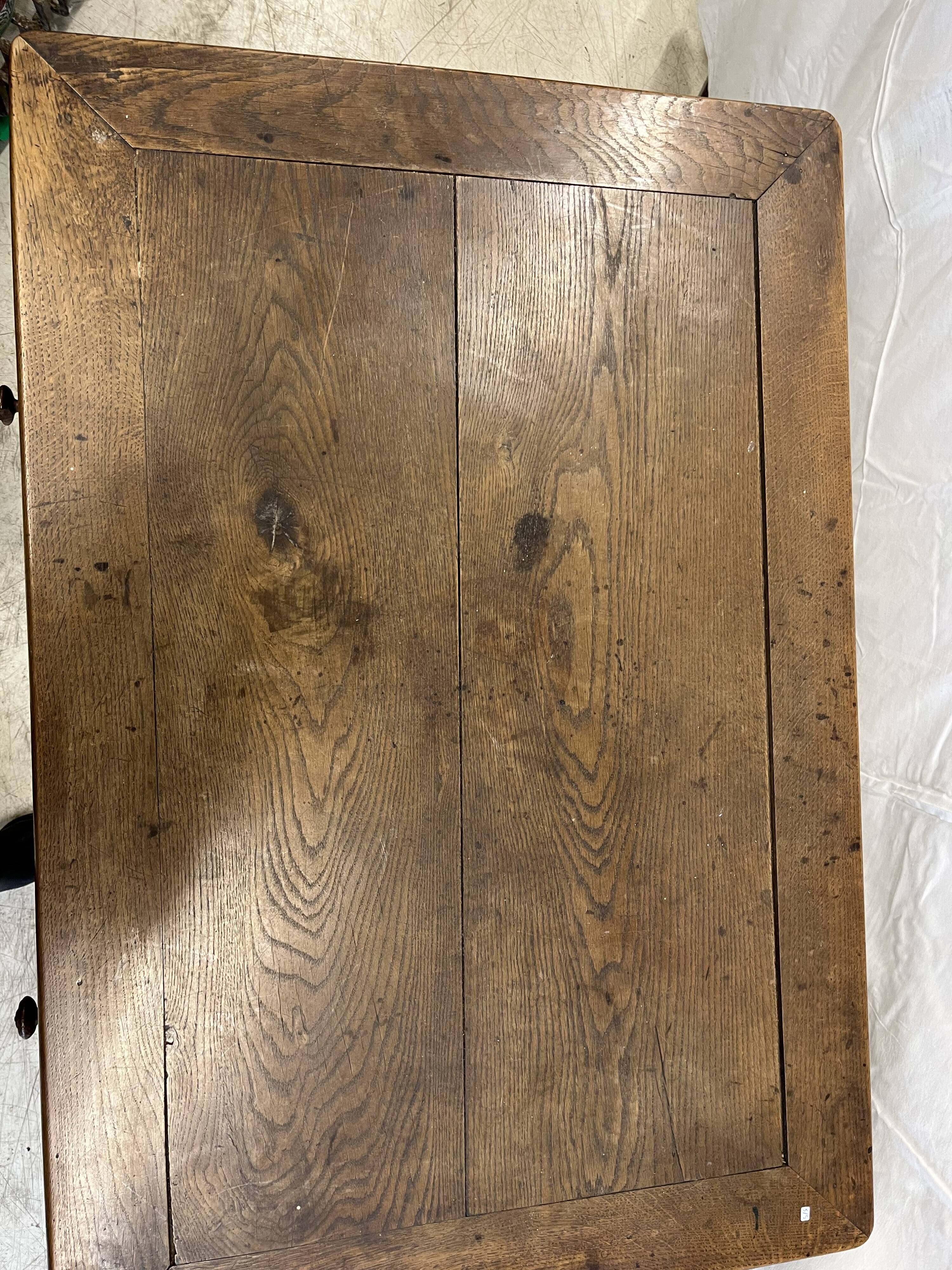 Wooden farmhouse table