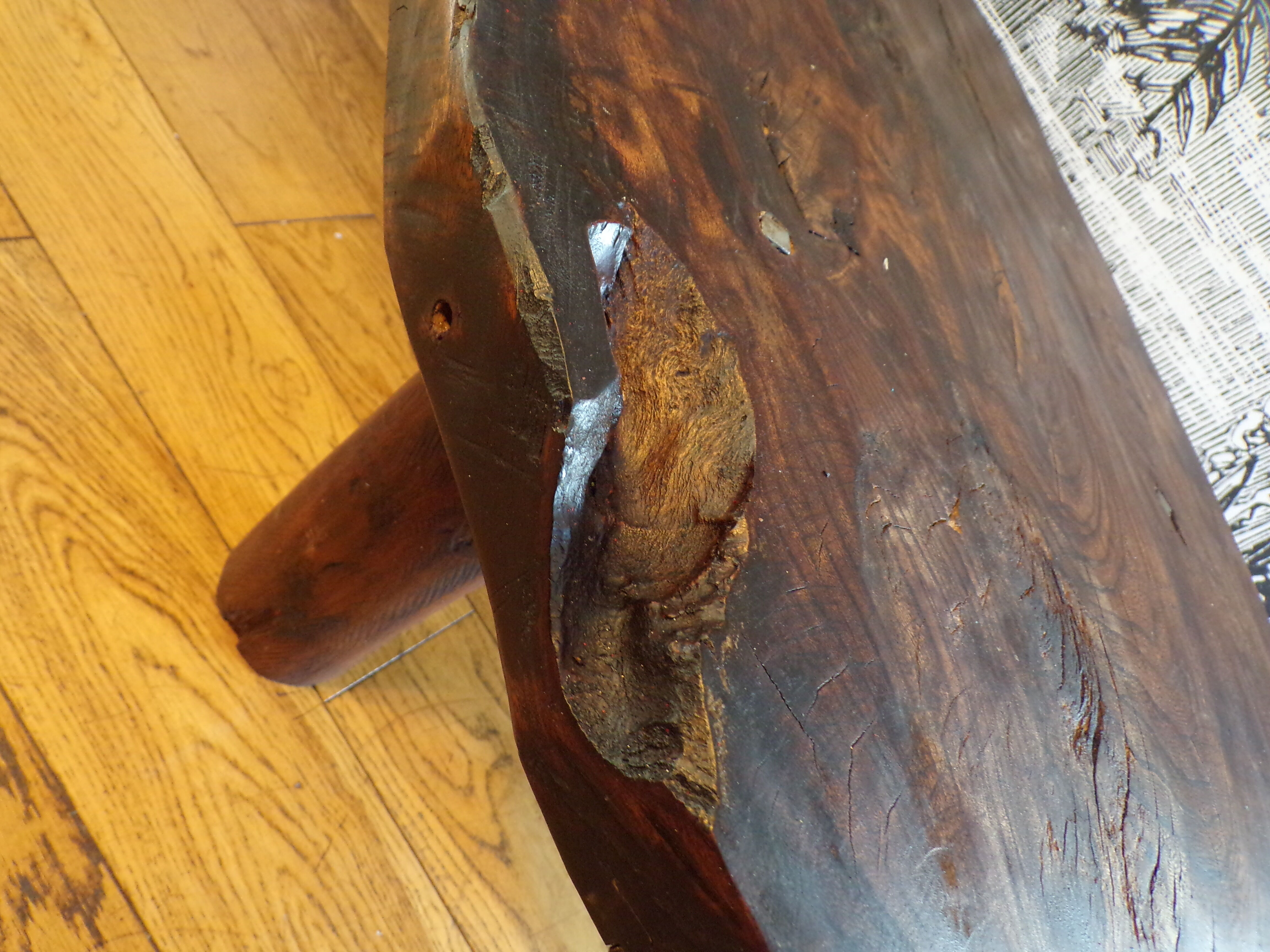 Brutalist coffee table in solid wood