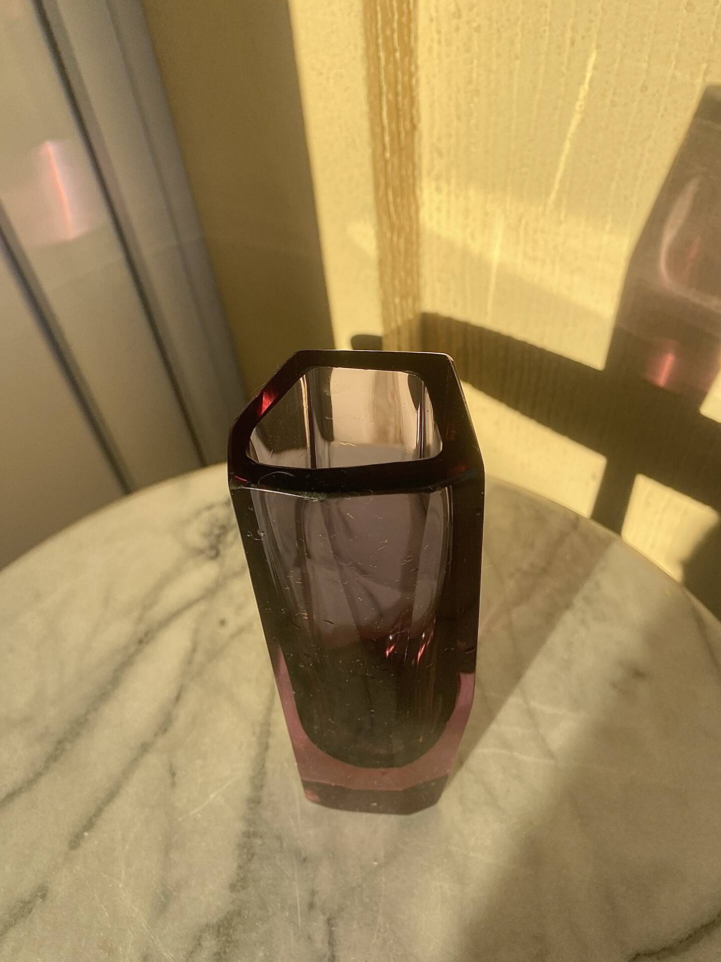 Grand vase murano sommerso 60s verre violine