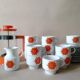 Lot 12 tasses à café et pot à lait en porcelaine Ak Kaiser années 70