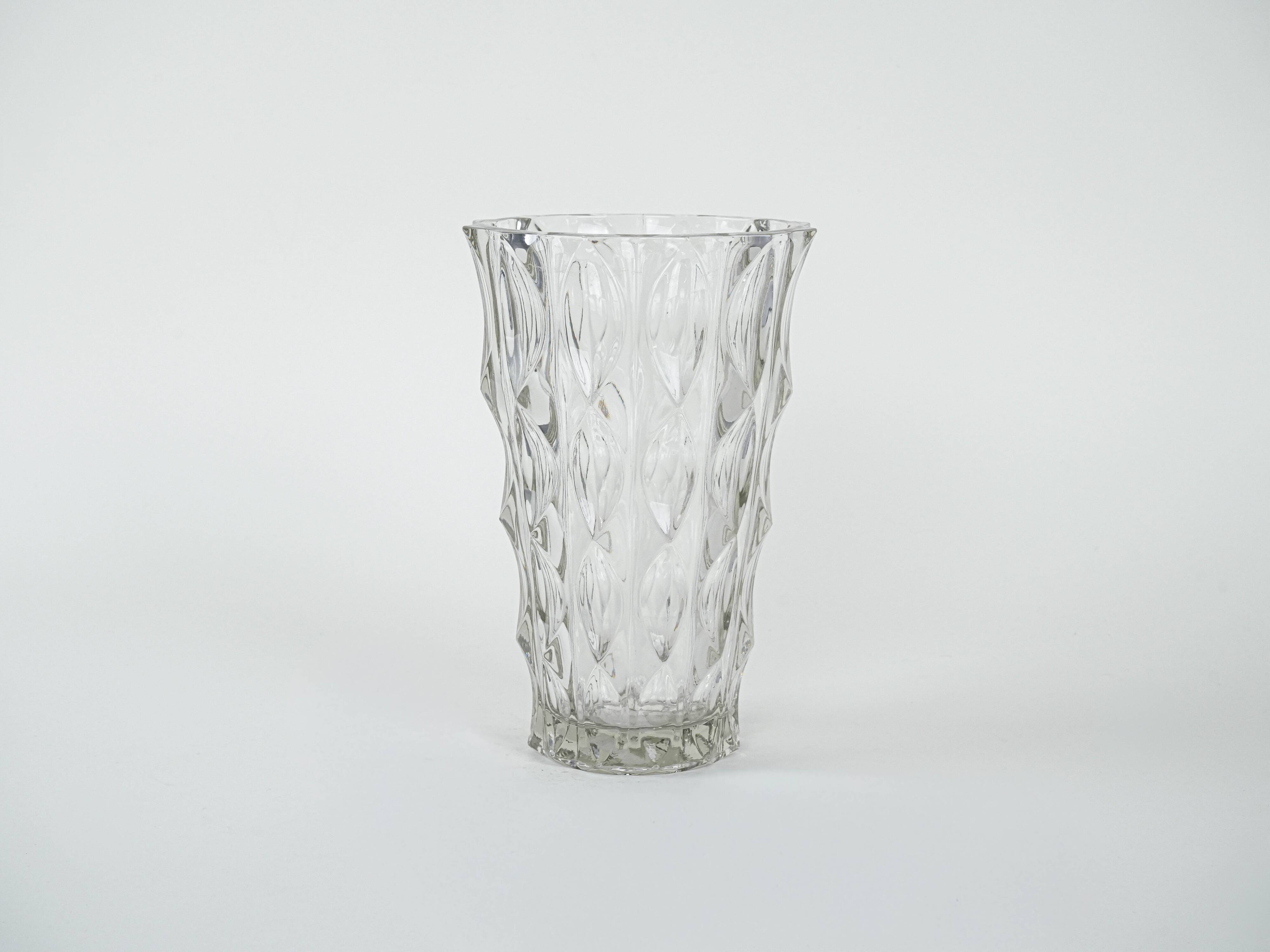 Crystal vase, Italian design, 1960s, manufactured in Italy