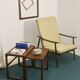 Fauteuil scandinave 1960 accoudoirs incurvés. Réf Cesaria