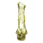 Vase postmoderne, verre jaune, Pologne, années 1970