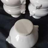 Lot c new! 10 bowls / white faience soup andromorphic grip