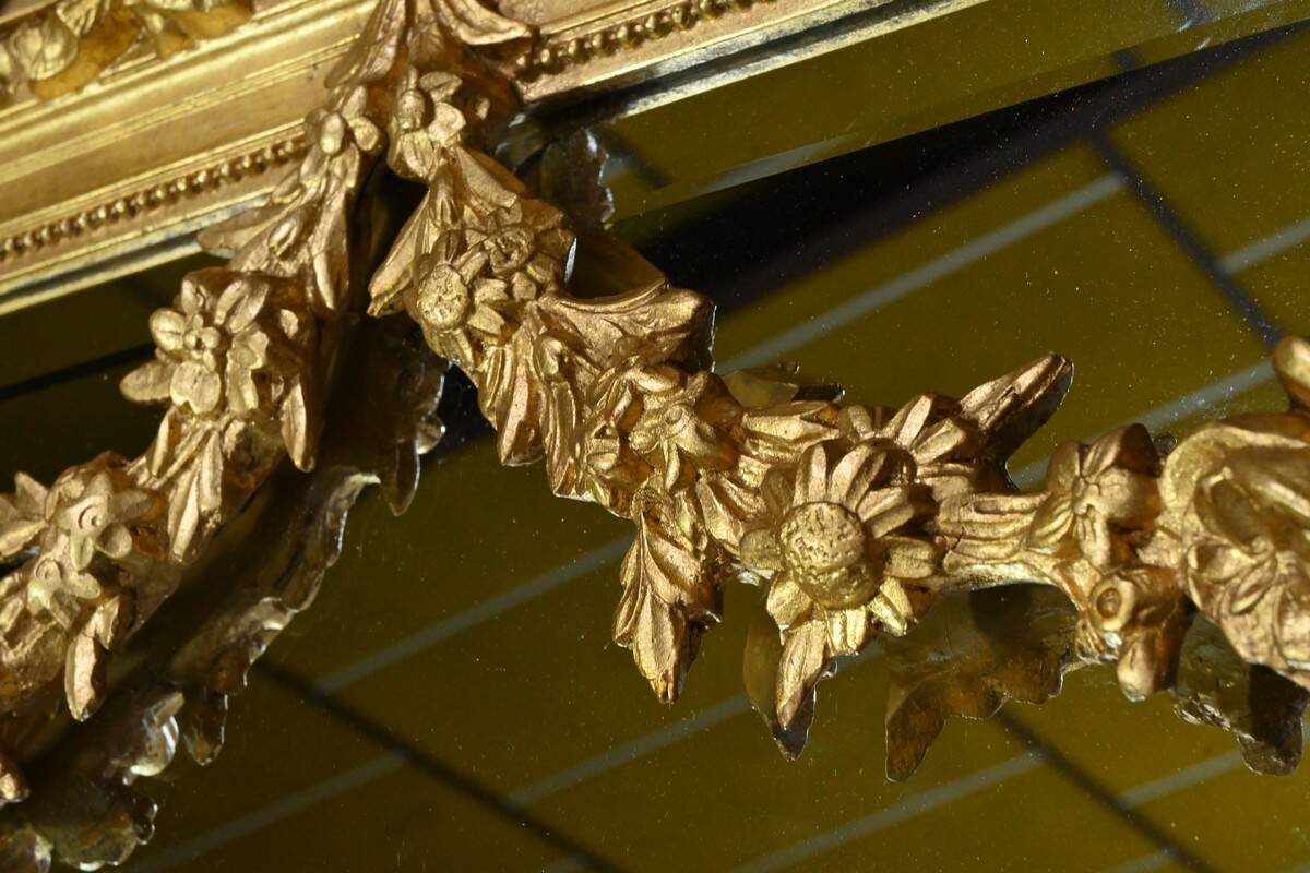 Gilded Wood Mirror, Louis XVI Style – Part 2 of the 19th Century