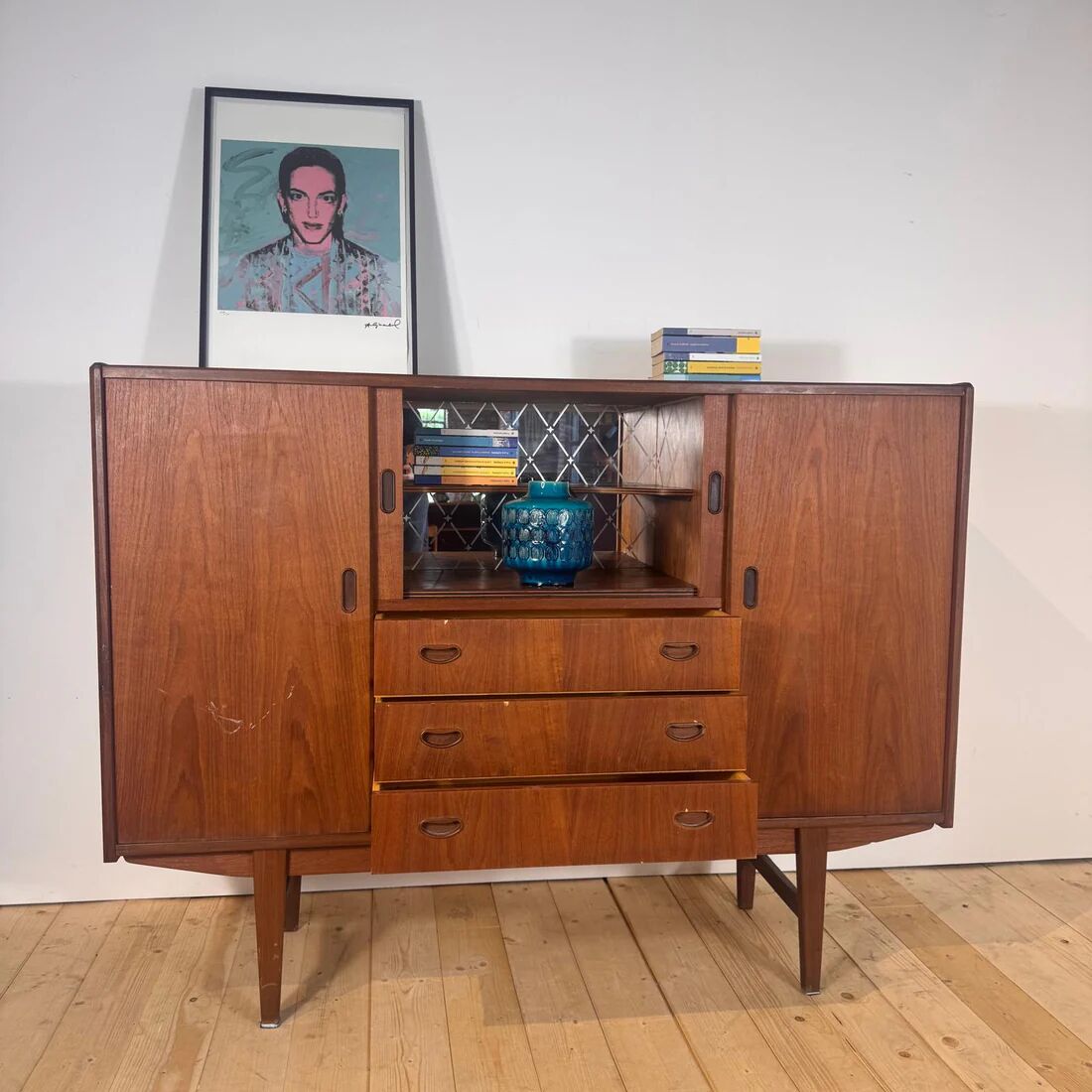 Large Danish teak buffet from the 1960s.