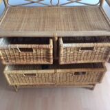 Commode en rotin et bambou