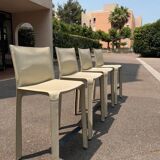 4 chaises de bar Cab Cassina de Mario Bellini