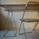 Design desk in smoked glass and wired metal