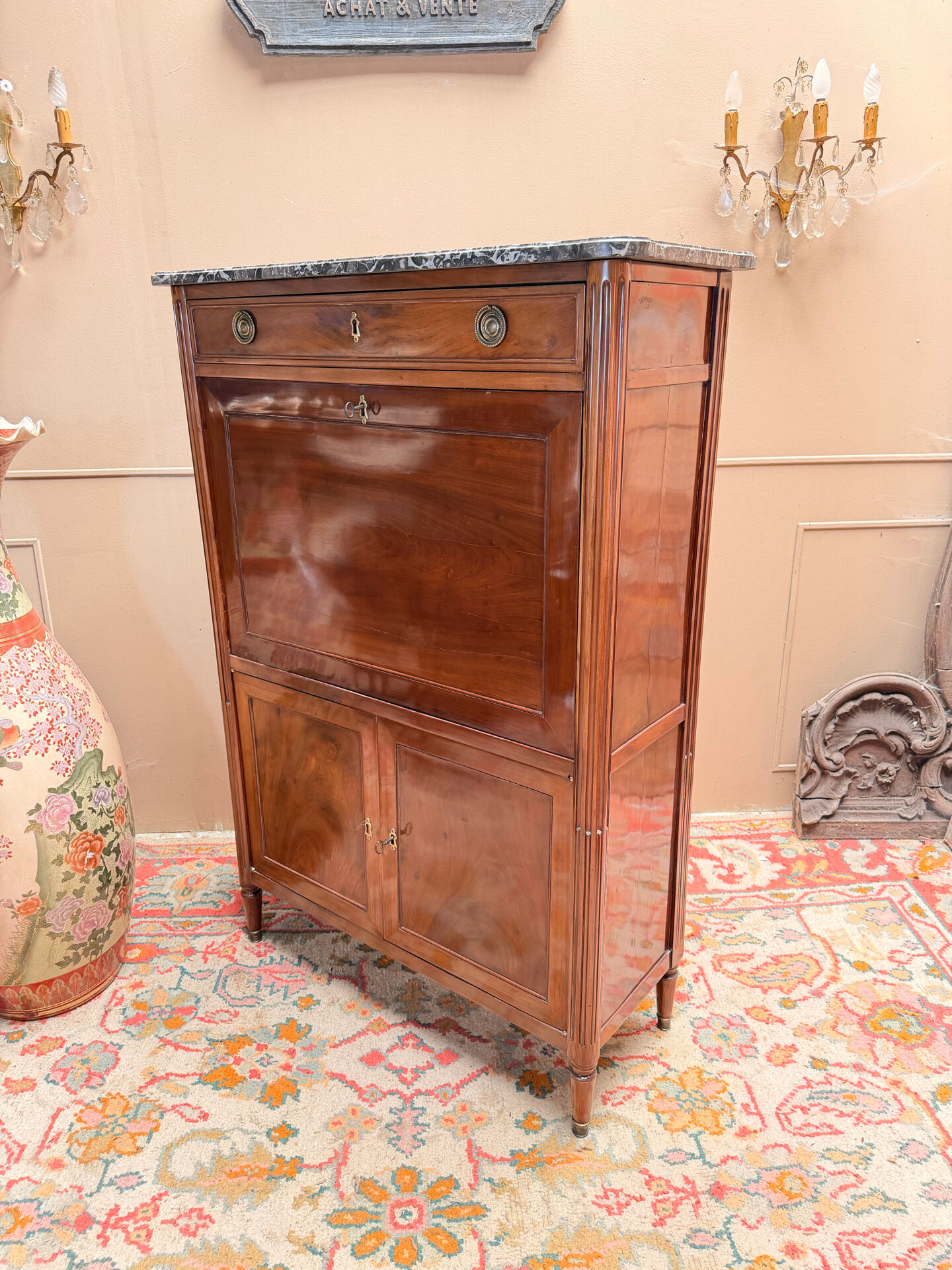 SECRETARY IN MAHOGANY FROM THE LOUIS XVI XVIII CENTURY