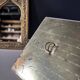 Vintage trio of mirrors in Moroccan style — embossed brass · moucharabieh arch