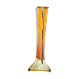 Vase art nouveau en verre émaillé