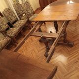 Old rustic round table Napoleon III 1880 Emery & Ragot