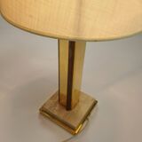 Lampe de table plaquée or et travertin de 24 k kt, années 1970