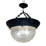 Suspension en cristal et bronze, années 40