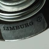 large 1970s glashuette limburg PENDANT LIGHT white opaline bubble glass trumpet-shaped shade P283 42