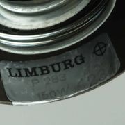large 1970s glashuette limburg PENDANT LIGHT white opaline bubble glass trumpet-shaped shade P283 42