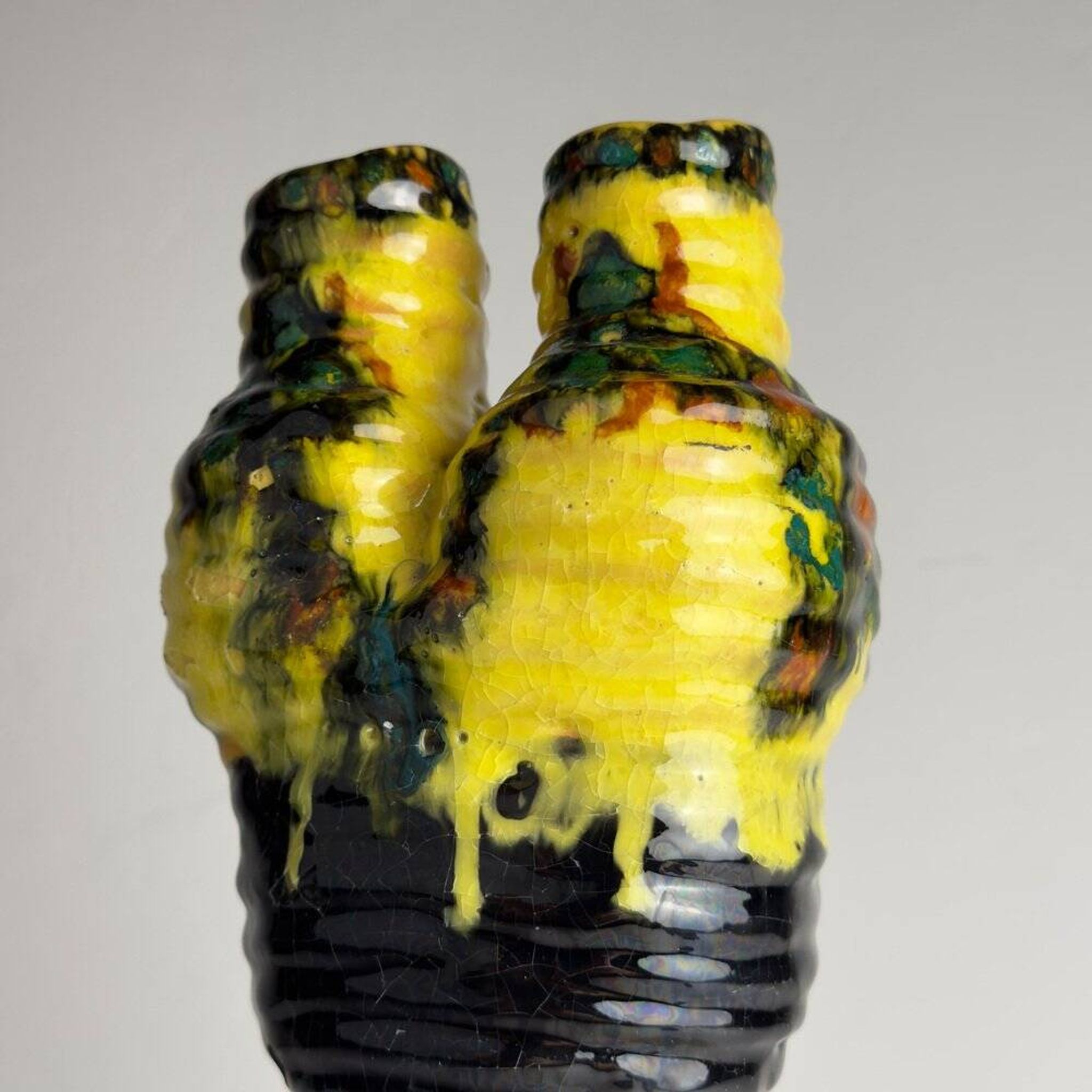 Vintage glazed pottery vase, former Yugoslavia, 1970s.