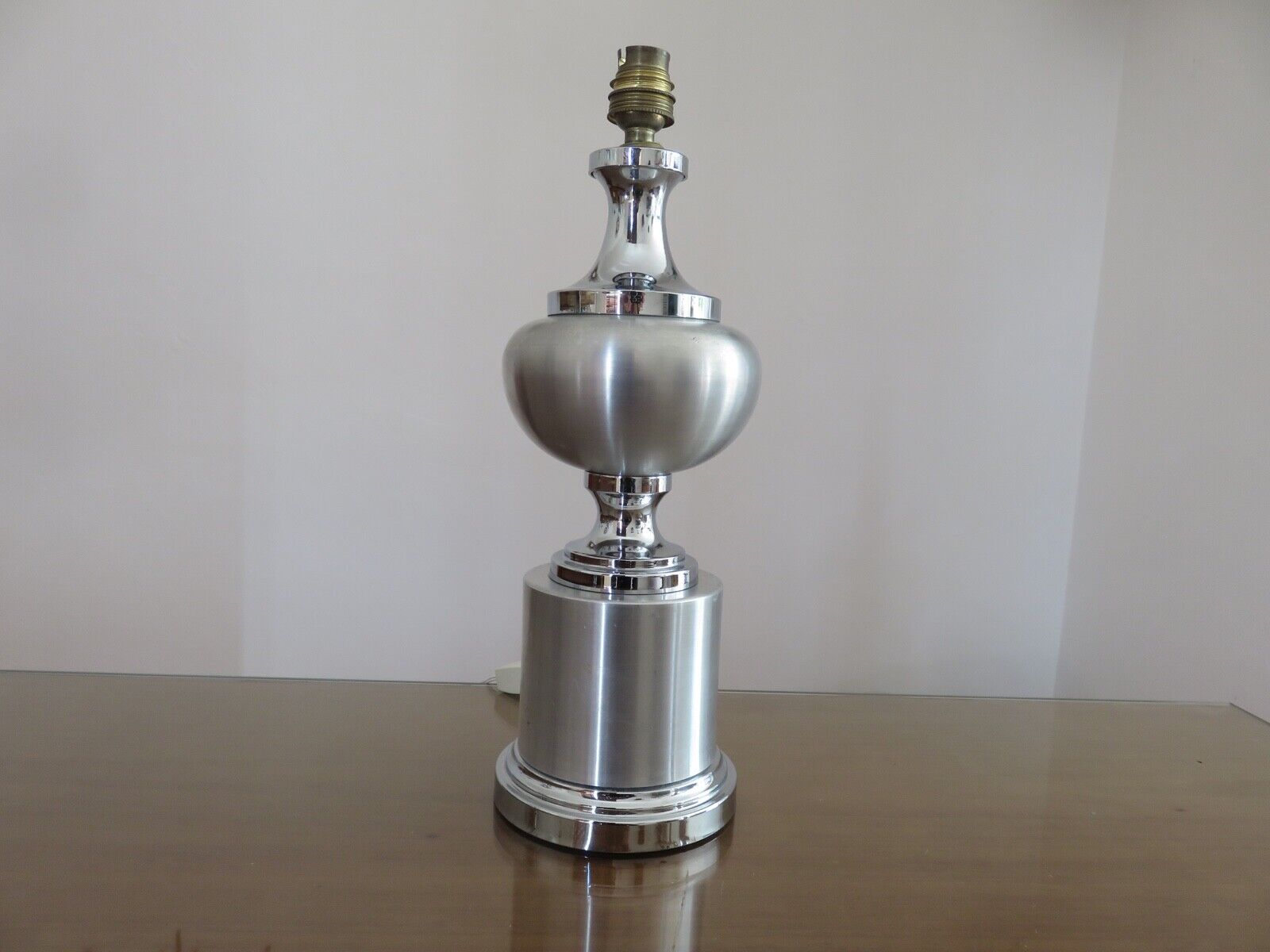 Brushed aluminum lamp and chrome aluminum typical 70s