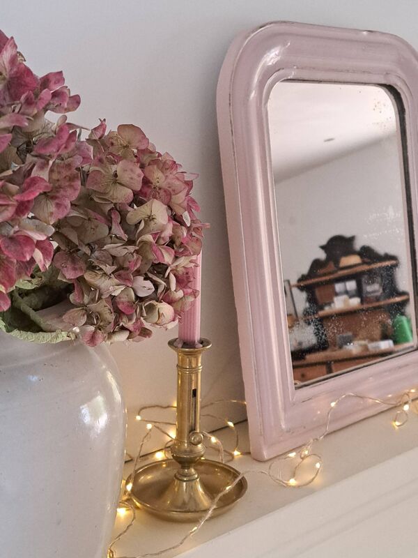 Miroir Louis Philippe rose poudré