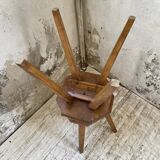 Pine stools with curved seat from the 50s