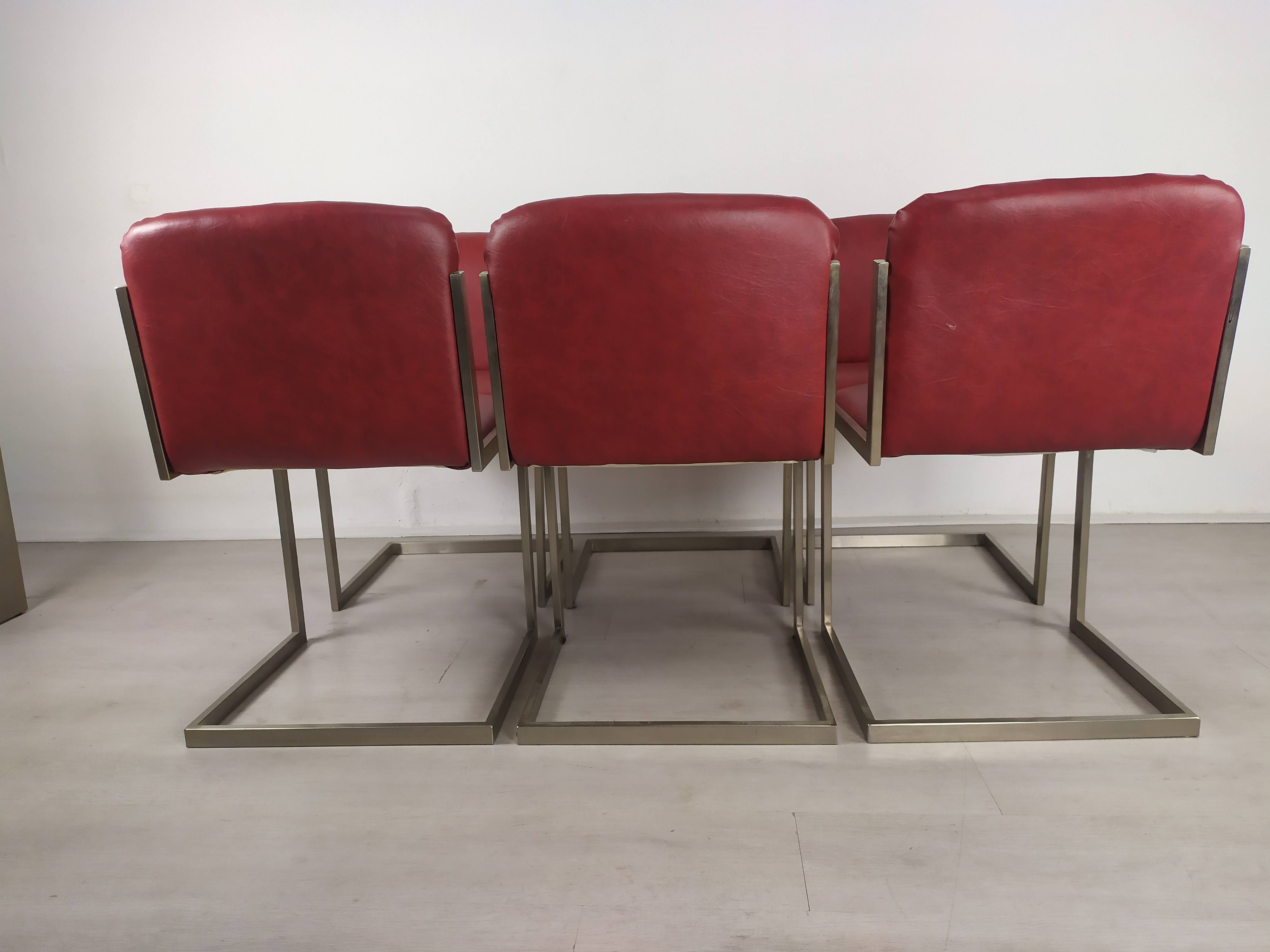 Table design marbre 6 chaises 1970