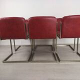 Marble design table 6 chairs 1970