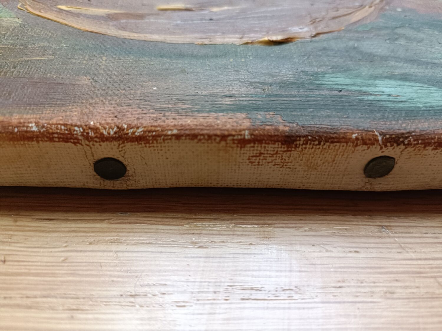 Canvas, cloth, bouquet of flowers, signature