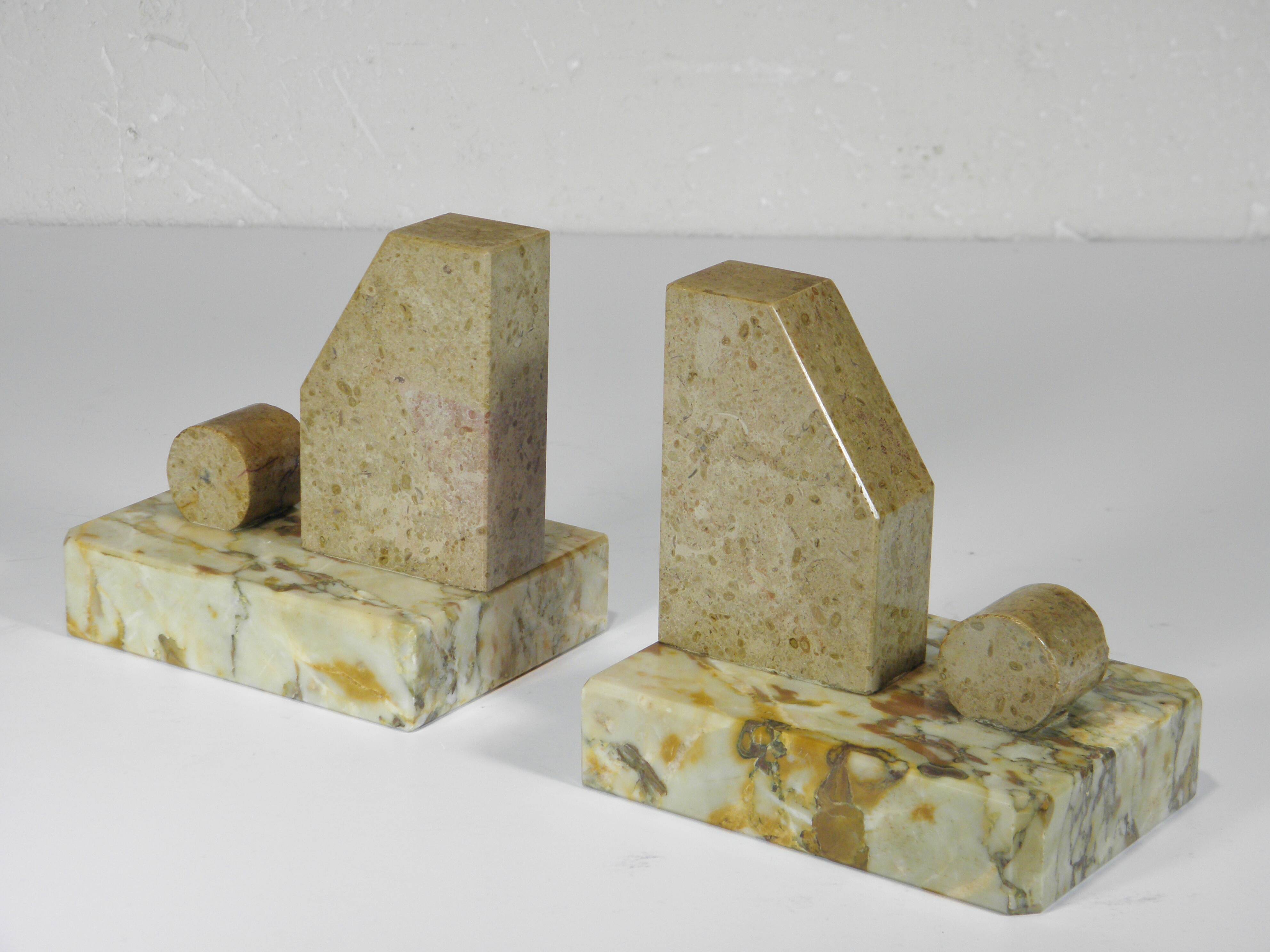 Pair of Marble Bookends from the Art Deco period