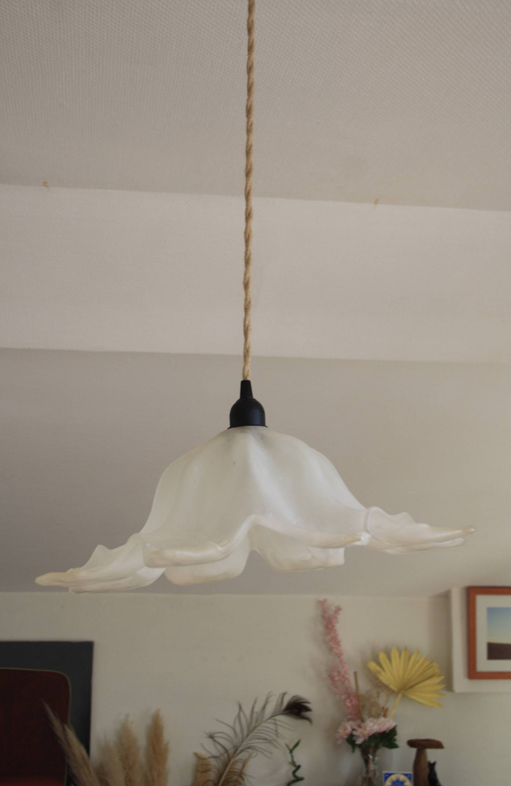 Large glass "flower" pendant light