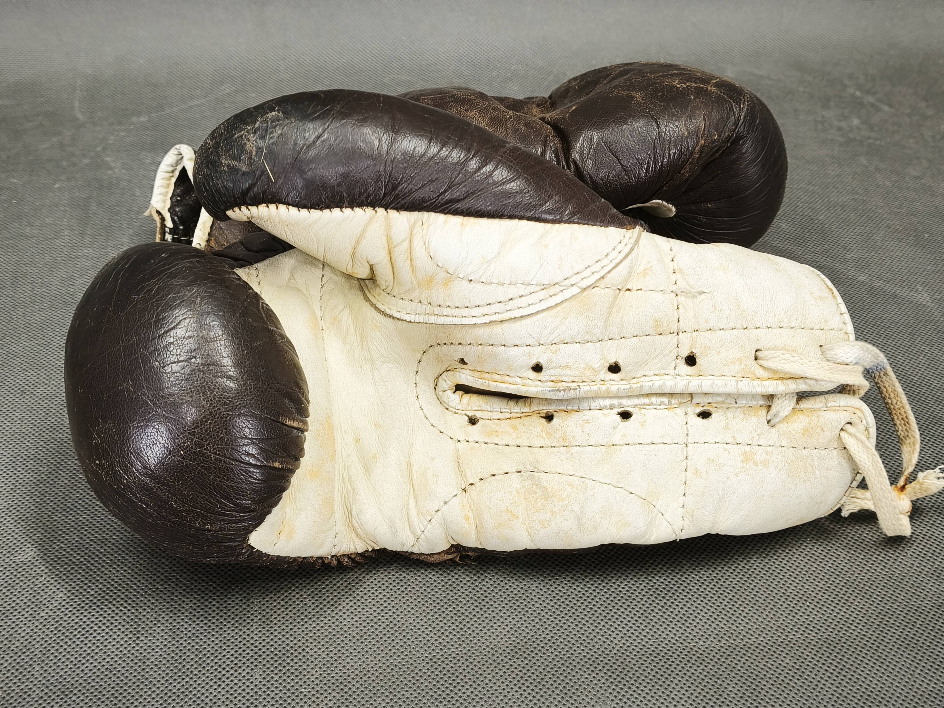 1940s Leather Boxing Gloves and Punching Ball, Czechoslovakia