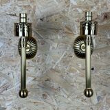 2x 6appliques murales en verre et laiton space age design