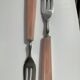 12 stainless steel cake forks pink sleeve with case