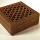 Openwork wooden box 13 x 13 cm