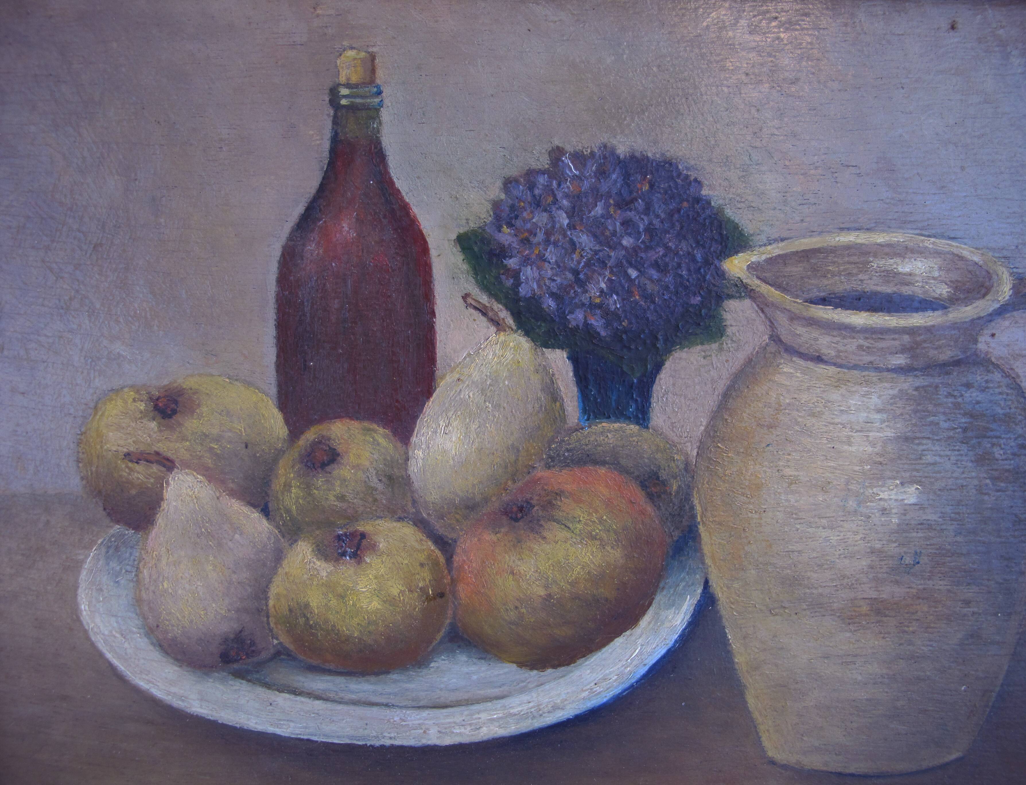 French painting oil on panel Still Life signed J. Paillou