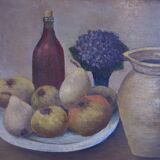 French painting oil on panel Still Life signed J. Paillou