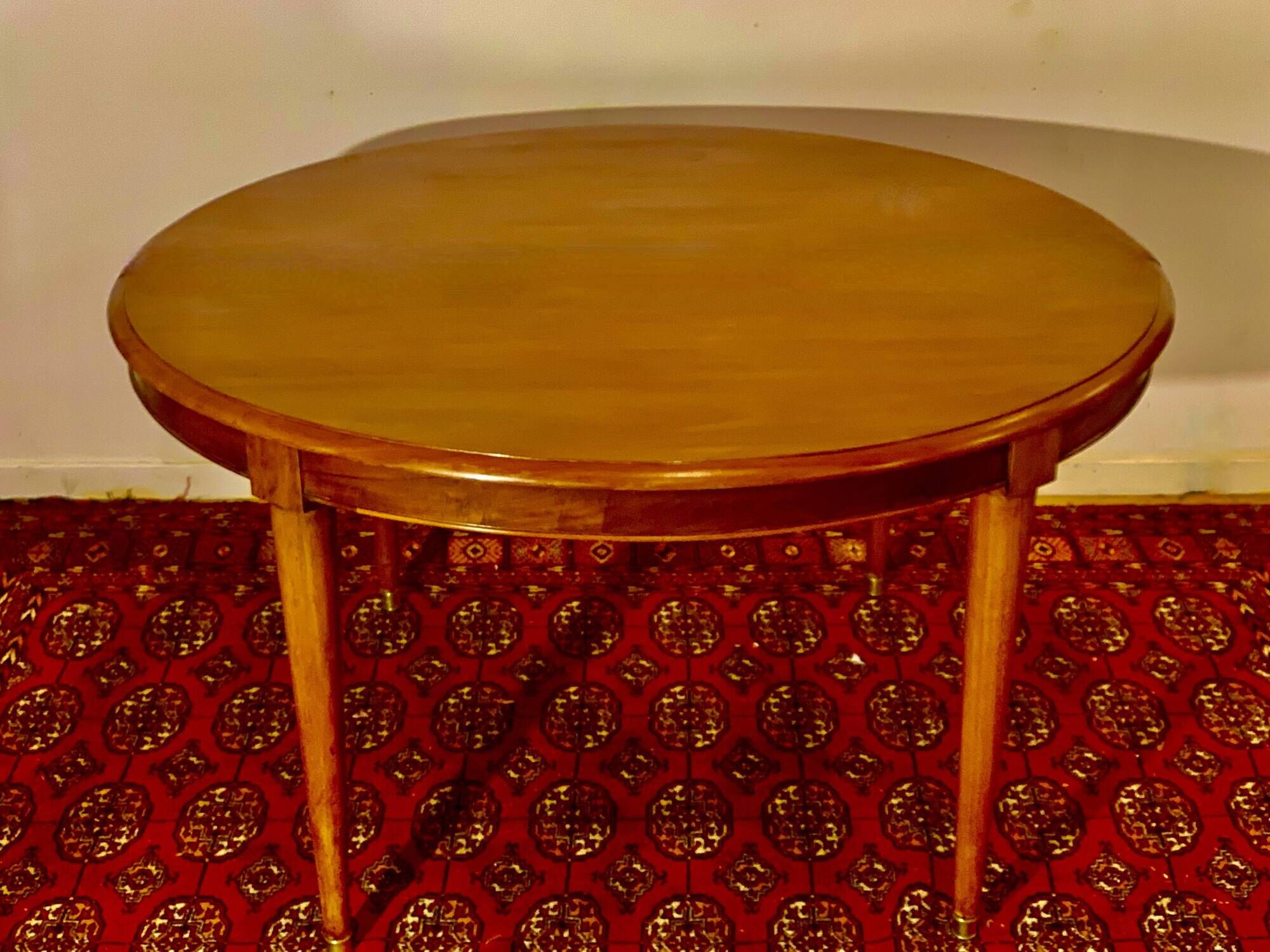 Oval table with 4 extensions, Louis XVI style, 10/12 people